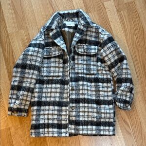 Plaid Button-Up Jacket oversized XS
